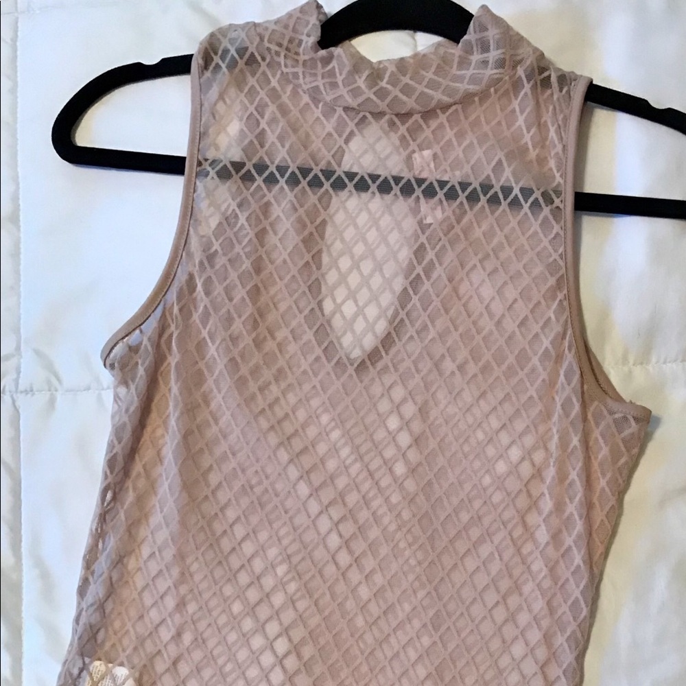 High neck see through bodysuit